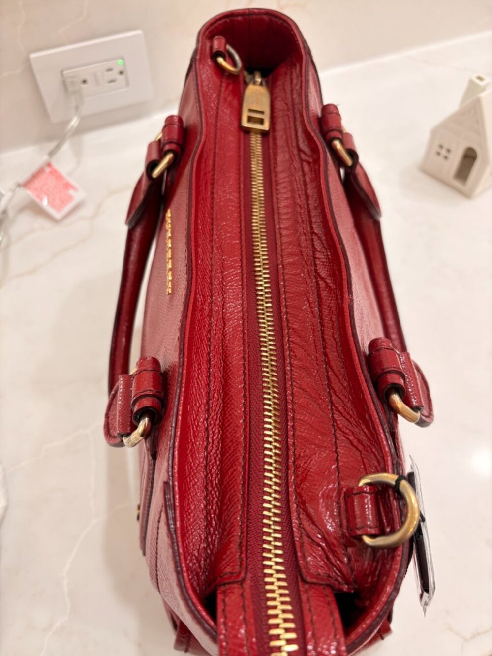 Burberry Somerfeld Convertible Tote - Saffiano Patent Leather - Picture 12 of 16